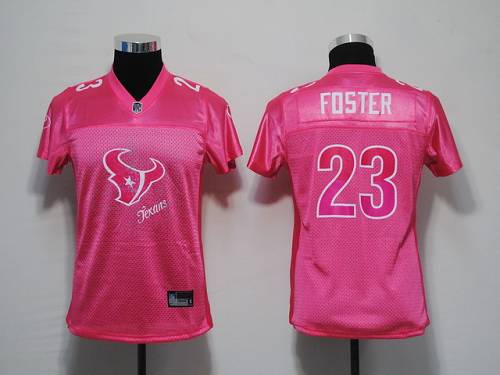 Texans #23 Arian Foster Pink 2011 Women's Fem Fan Stitched NFL Jersey